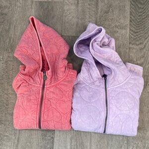 Lucky Brand Pink and purple love/ peace Quilted Jackets
